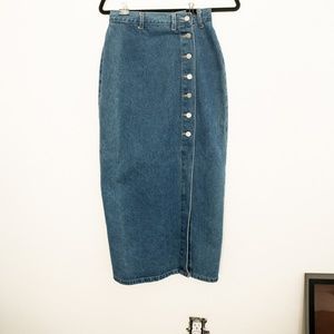 Vintage 70s Maxi Denim Skirt S